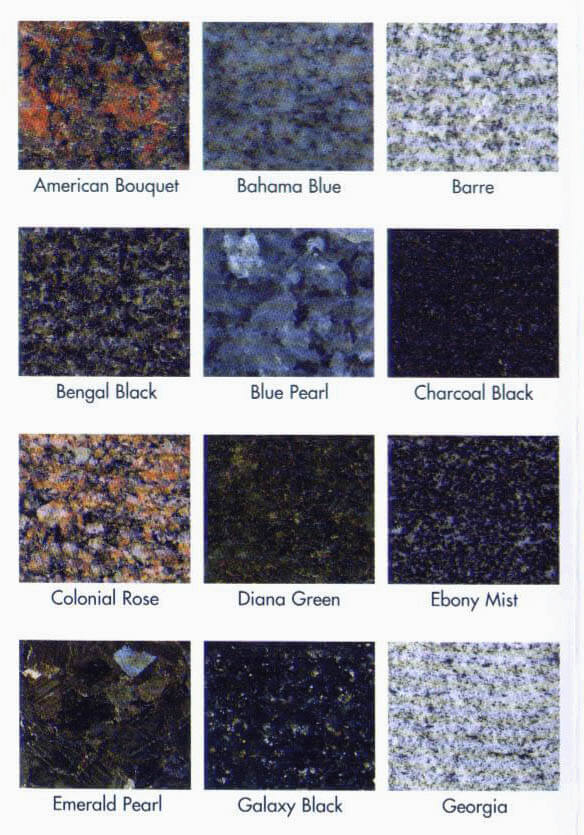 Granite Color Chart